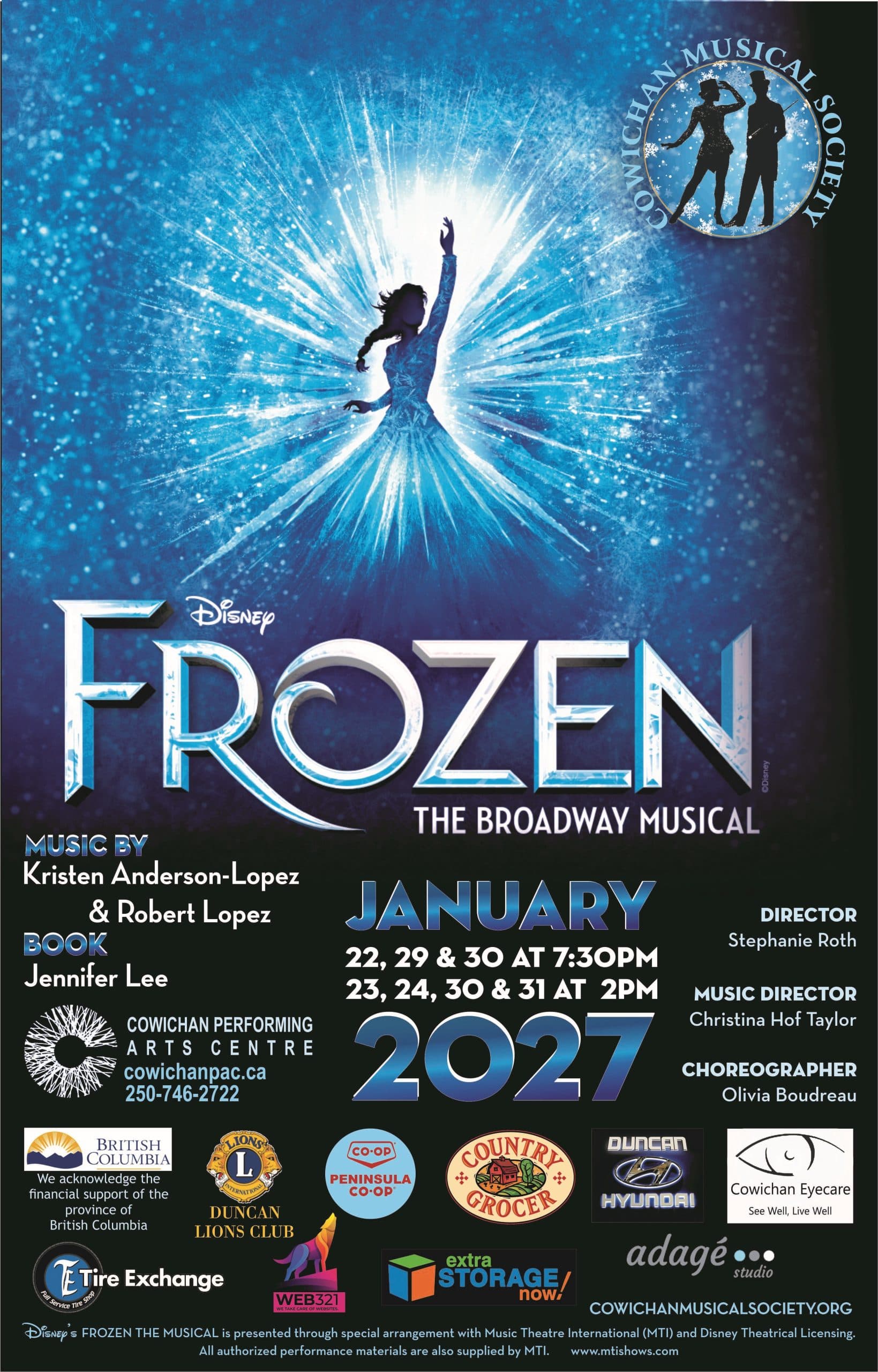 Cowichan Musical Society: Disney’s Frozen at Cowichan Performing Arts Centre