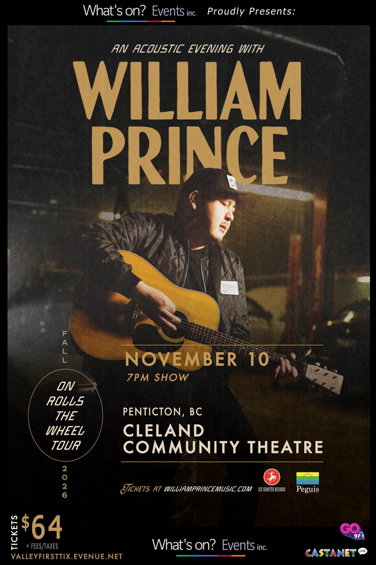 An Acoustic Evening with William Prince at the Cleland Theatre at Cleland Community Theatre