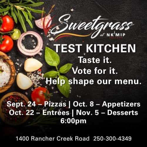 Test Kitchen Series at Sweetgrass at Nk'Mip Cellars at Nk'Mip Cellars