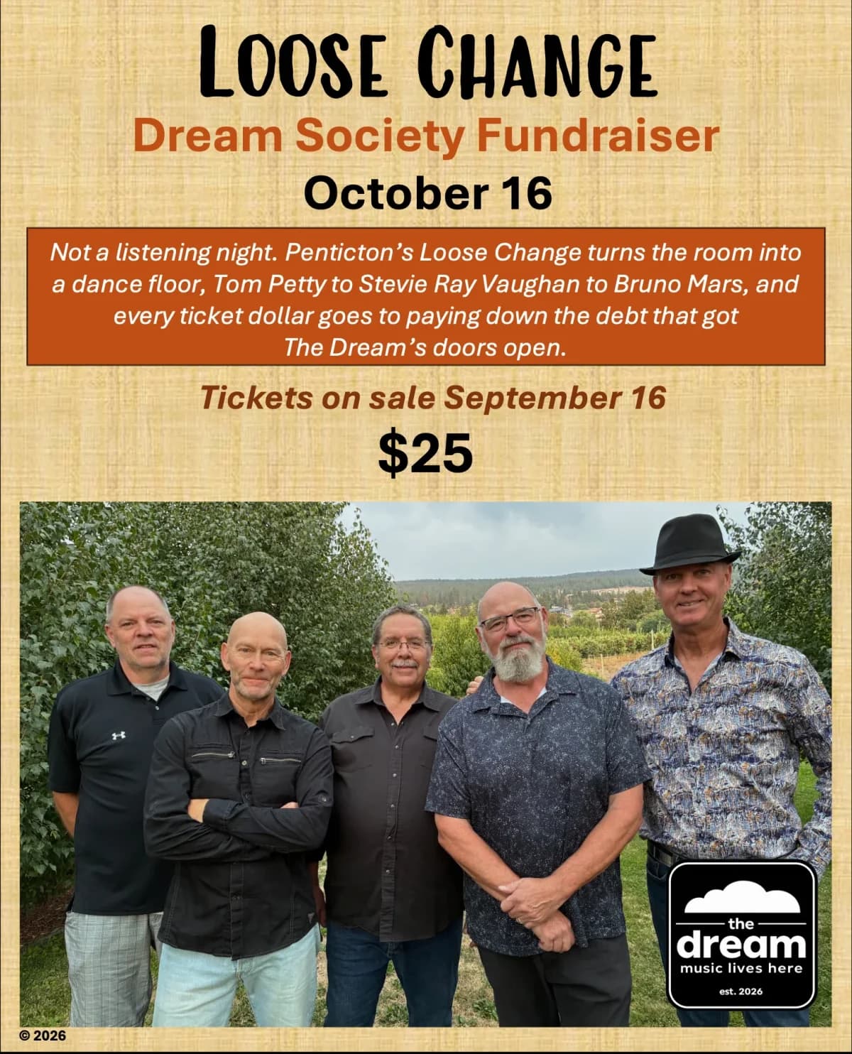 Dream Society Fundraiser: Loose Change @The Dream at Penticton