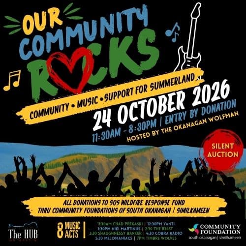 'OUR COMMUNITY ROCKS' Support for Summerland at the Hub on Martin at The Hub on Martin