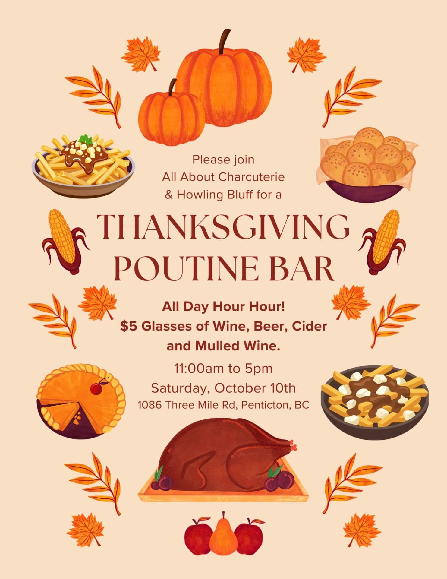 Thanksgiving Poutine Bar at Howling Bluff Winery at Penticton