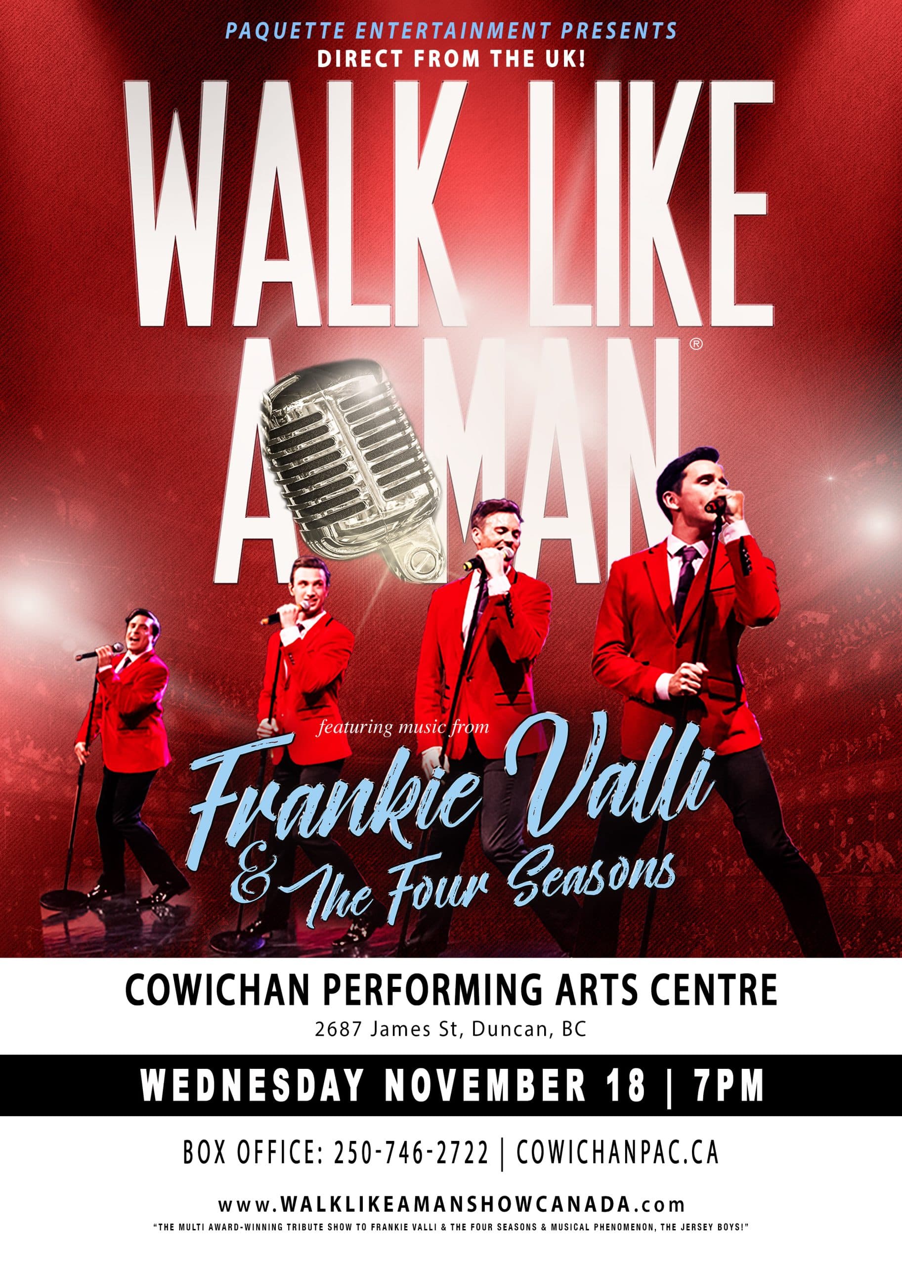 Walk Like A Man at Cowichan Performing Arts Centre