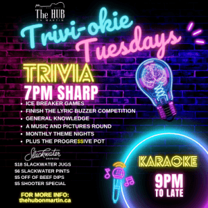 TRIVI-OKIE TUESDAYS AT THE HUB ON MARTIN at The Hub on Martin