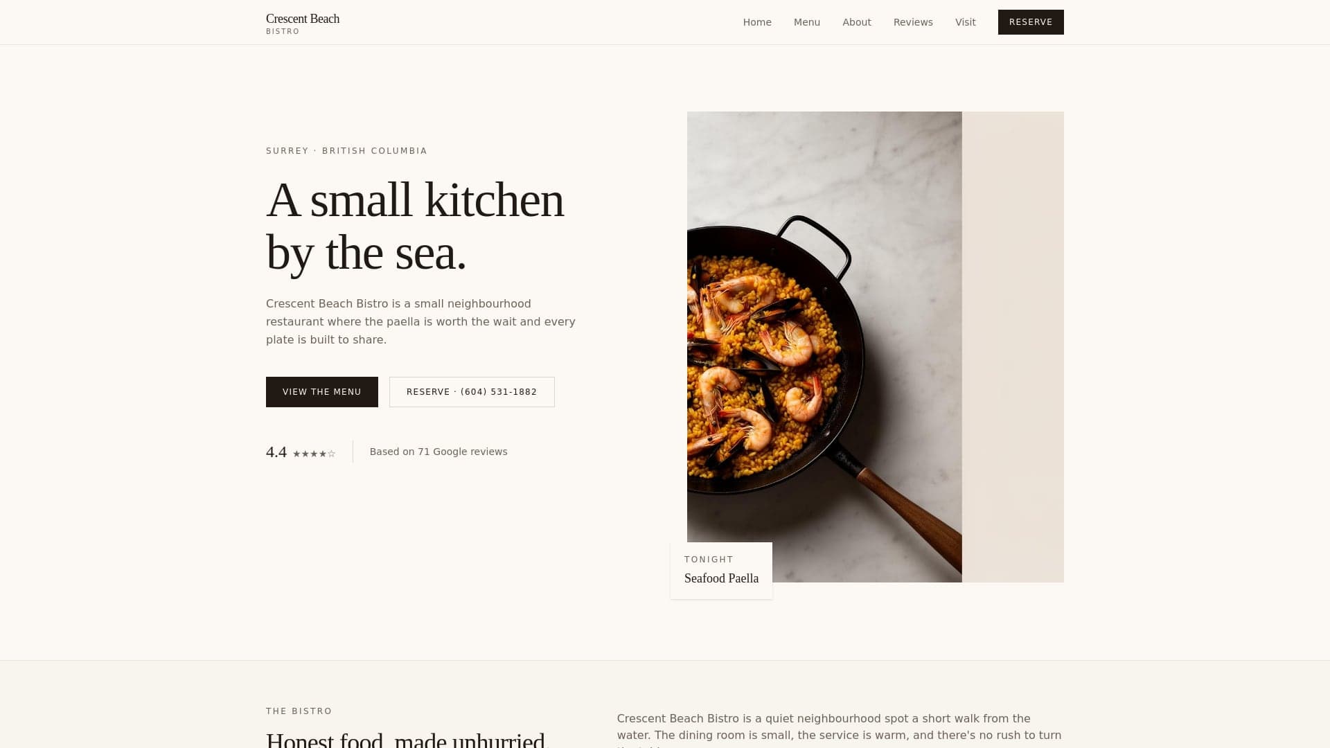 Crescent Beach Bistro in Surrey · Metro Vancouver